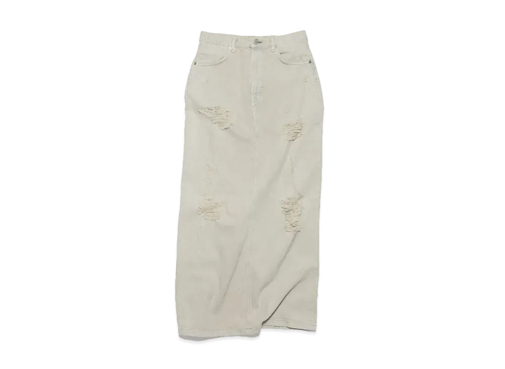 Acne Studios Distressed Denim Skirt "Beige/Gray"
