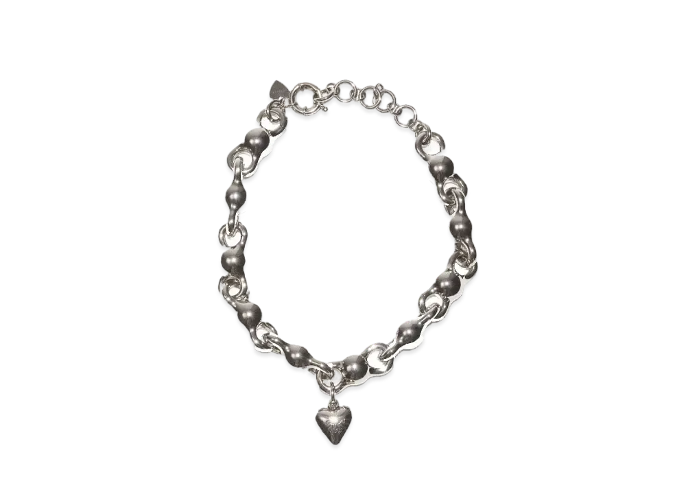 Acne Studios Heart Charm Necklace "Antique Silver"