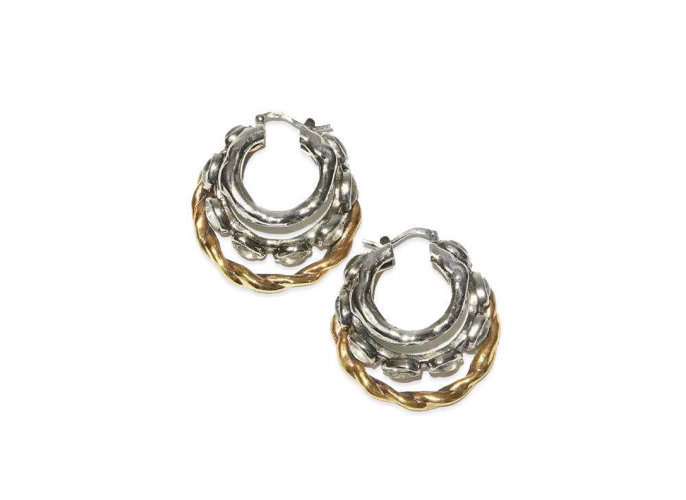Acne Studios Multi Hoop Earrings "Antique Silver/Antique Gold"