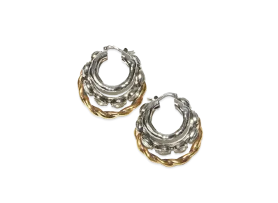 Acne Studios Multi Hoop Earrings "Antique Silver/Antique Gold"