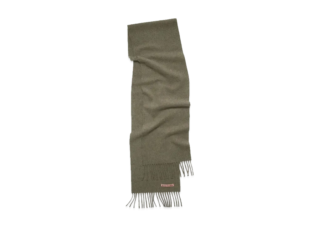 Acne Studios Fringe Wool Scarf "Light Olive Melange"