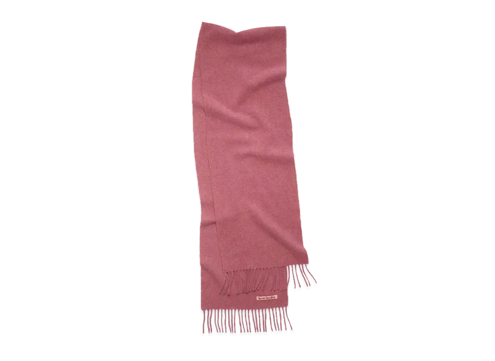 Acne Studios Fringe Wool Scarf "Dark Pink Melange"