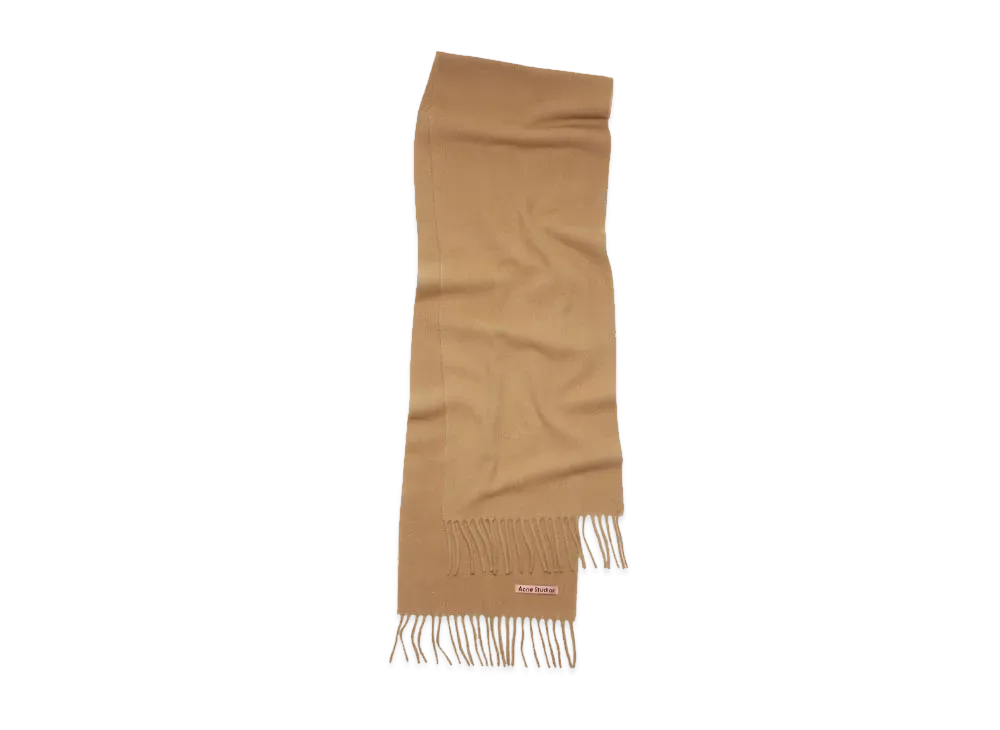 Acne Studios Fringe Wool Scarf "Dark Camel"