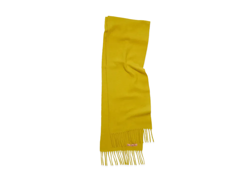 Acne Studios Fringe Wool Scarf "Acid Yellow"