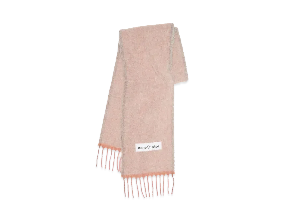 Acne Studios Mohair Wool Fringe Scarf "Dusty Pink"