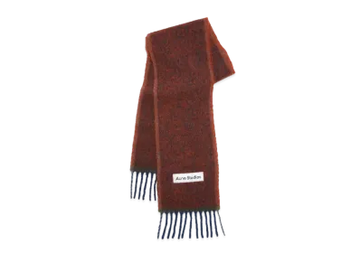 Acne Studios Mohair Wool Fringe Scarf "Aubergine Blue"