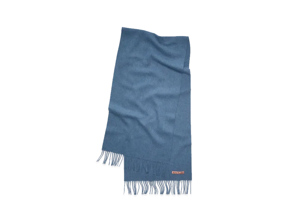 Acne Studios Fringe Wool Scarf "Ocean Blue Melange"