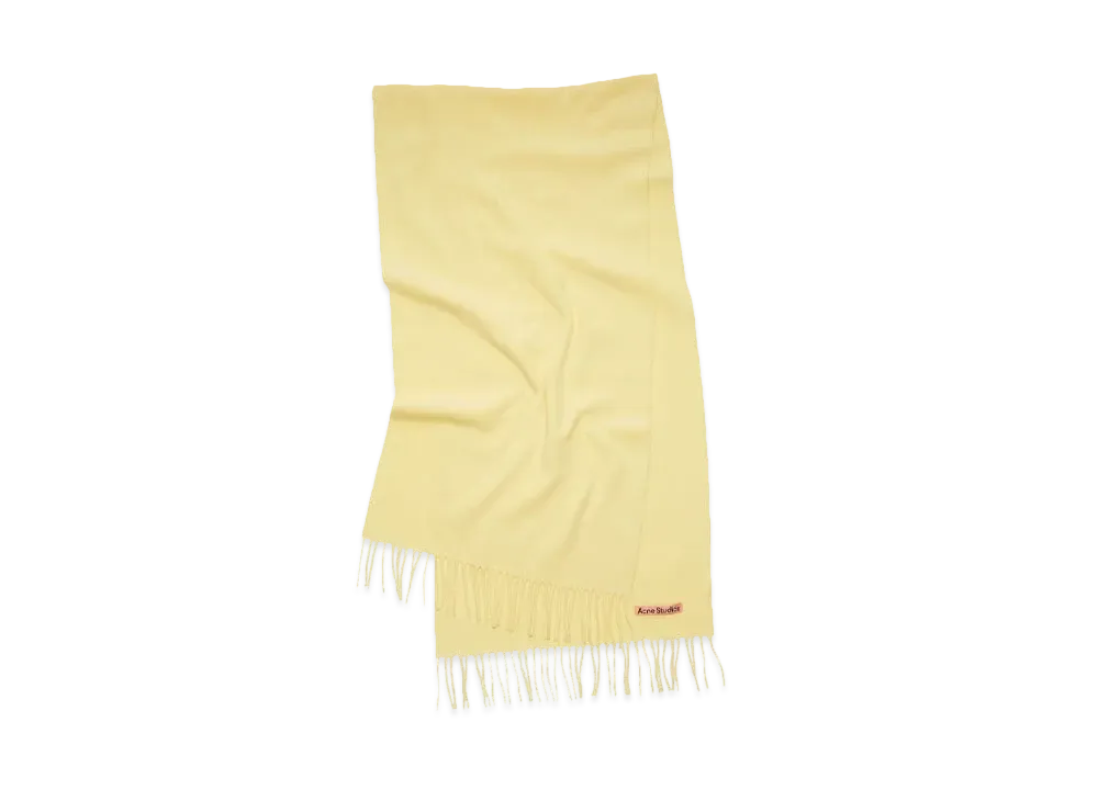 Acne Studios Fringe Wool Scarf "Vanilla Yellow"