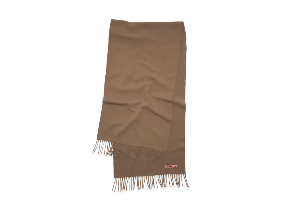 Acne Studios Fringe Wool Scarf "Caramel Brown"