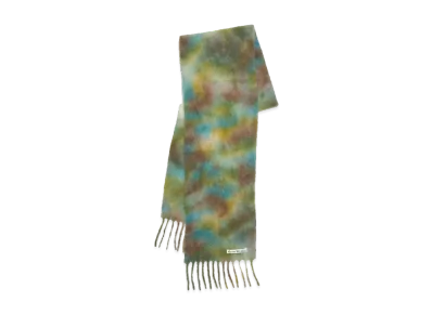 Acne Studios Wool Mohair Tie-Dye Scarf "Acid Green/Lavender Blue"