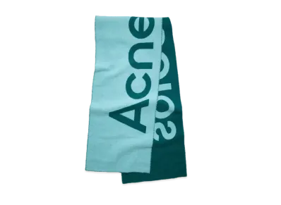 Acne Studios Logo Jacquard Scarf "Petrol Blue/Bright Blue"