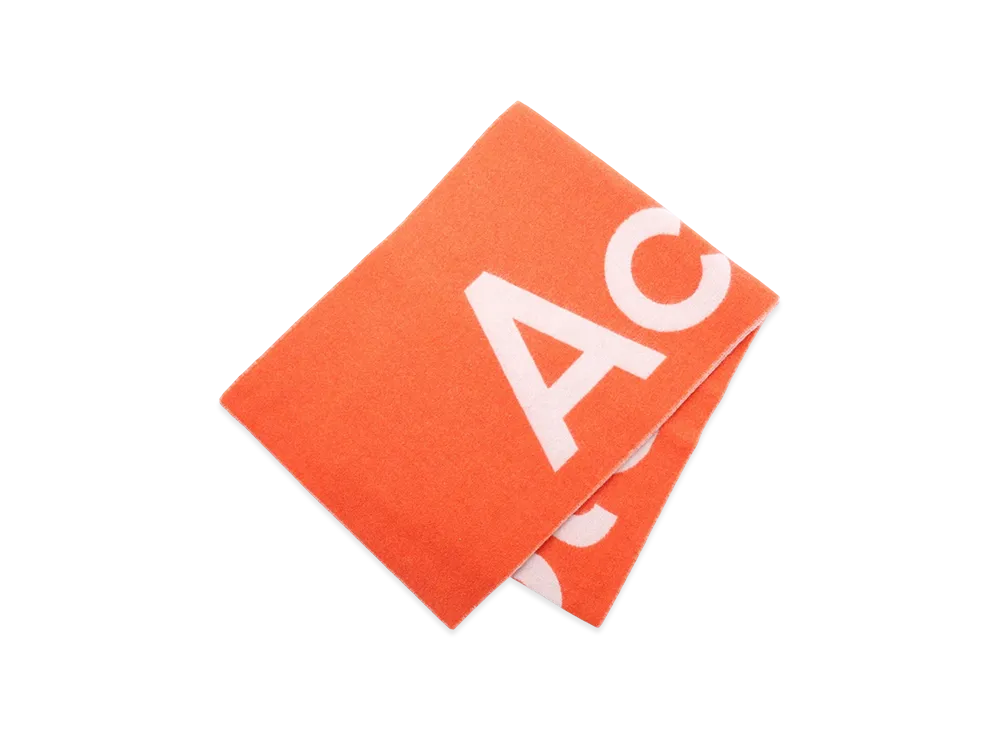 Acne Studios Logo Jacquard Scarf "Orange/Lightgrey"