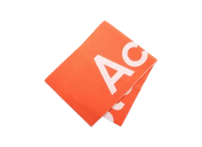 Acne Studios Logo Jacquard Scarf "Orange/Lightgrey"