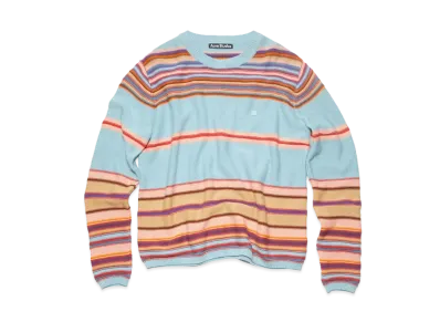 Acne Studios Crew Neck Knit Sweater "Dusty Blue/Multi"