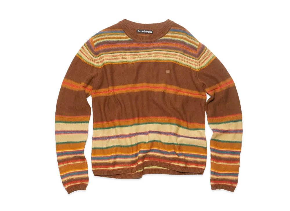 Acne Studios Crew Neck Knit Sweater "Cinnamon Brown/Multi"