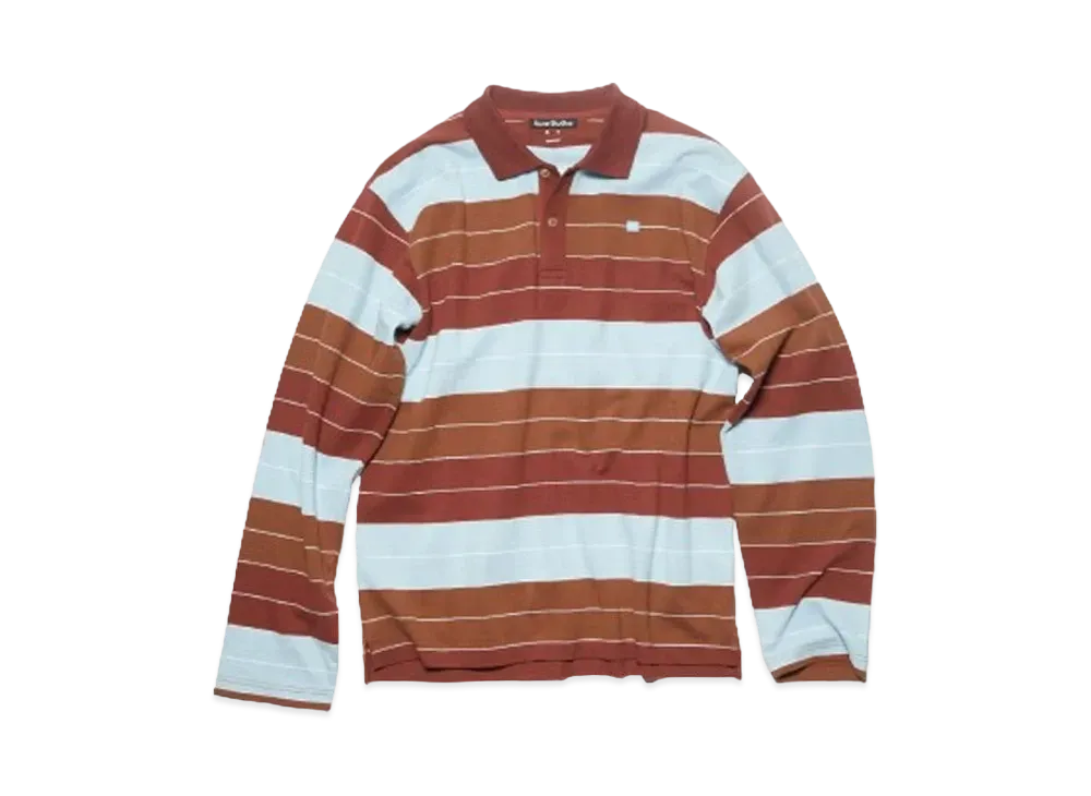 Acne Studios Polo Long Sleeve T-Shirt "Deep Red/Dusty Blue"