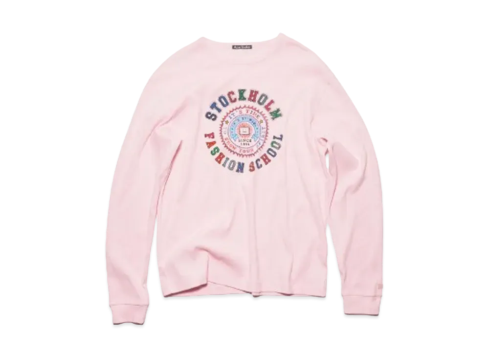 Acne Studios Printed Long Sleeve T-Shirt "Light Pink"