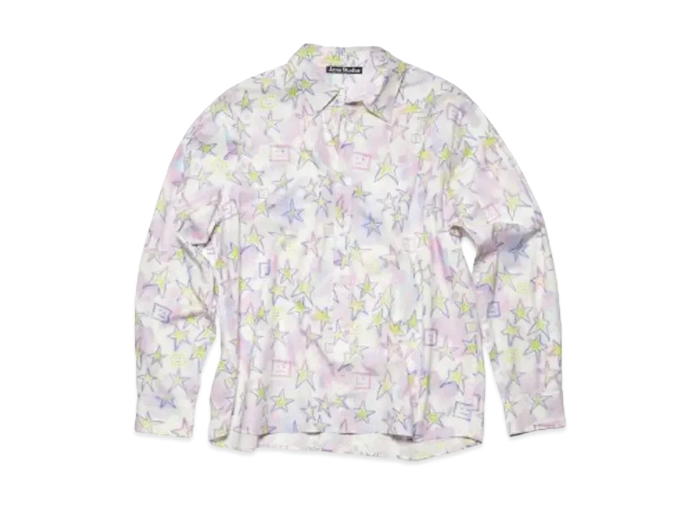 Acne Studios Printed Button Up Shirt "Pale Pink/Multi"