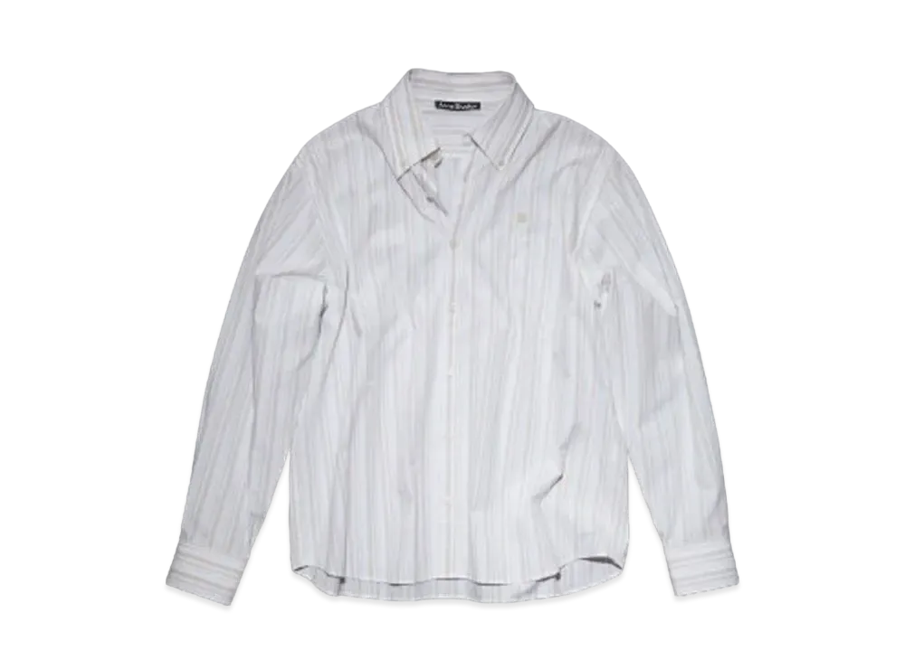 Acne Studios Striped Button Up Shirt "White/Brown"