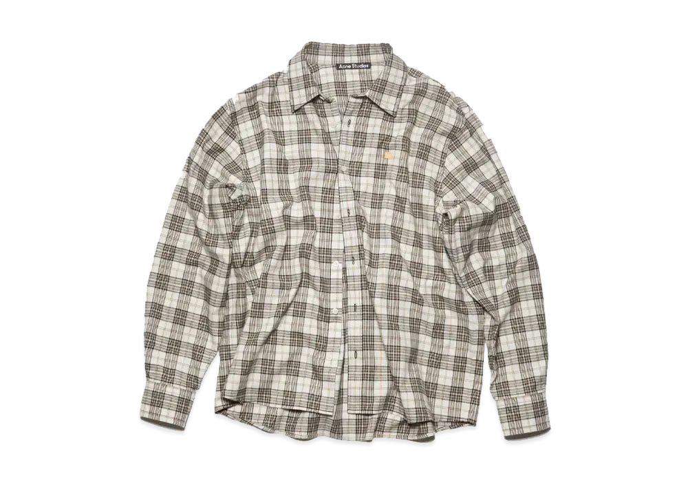 Acne Studios Flannel Check Button Up Shirt "White/Black"