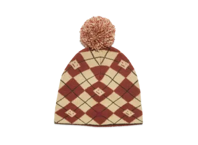 Acne Studios Jacquard Beanie "Biscuit Beige/Deep Red"