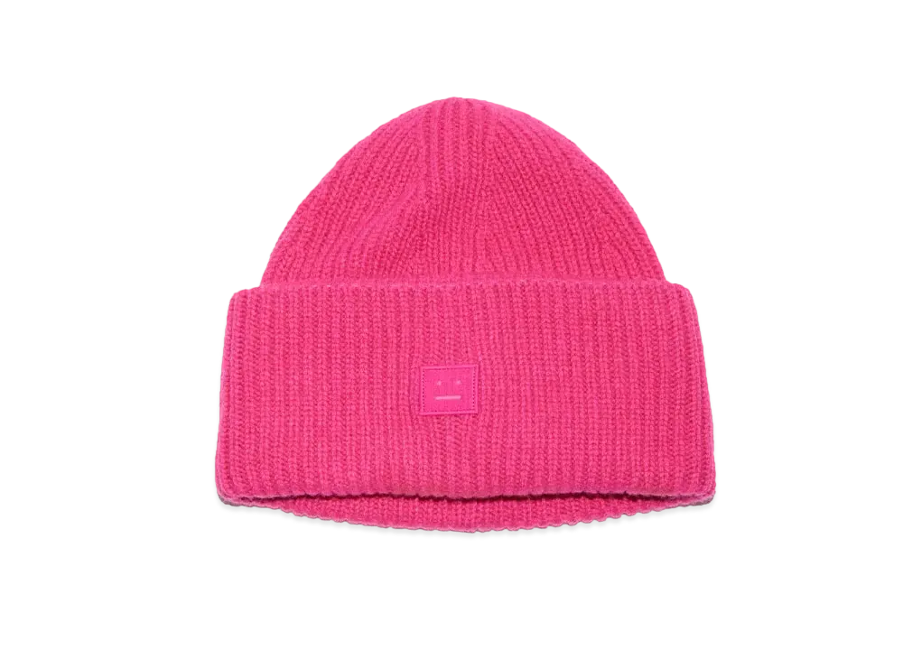 Acne Studios Small Face Logo Beanie "Bright Pink"