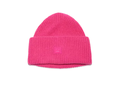 Acne Studios Small Face Logo Beanie "Bright Pink"