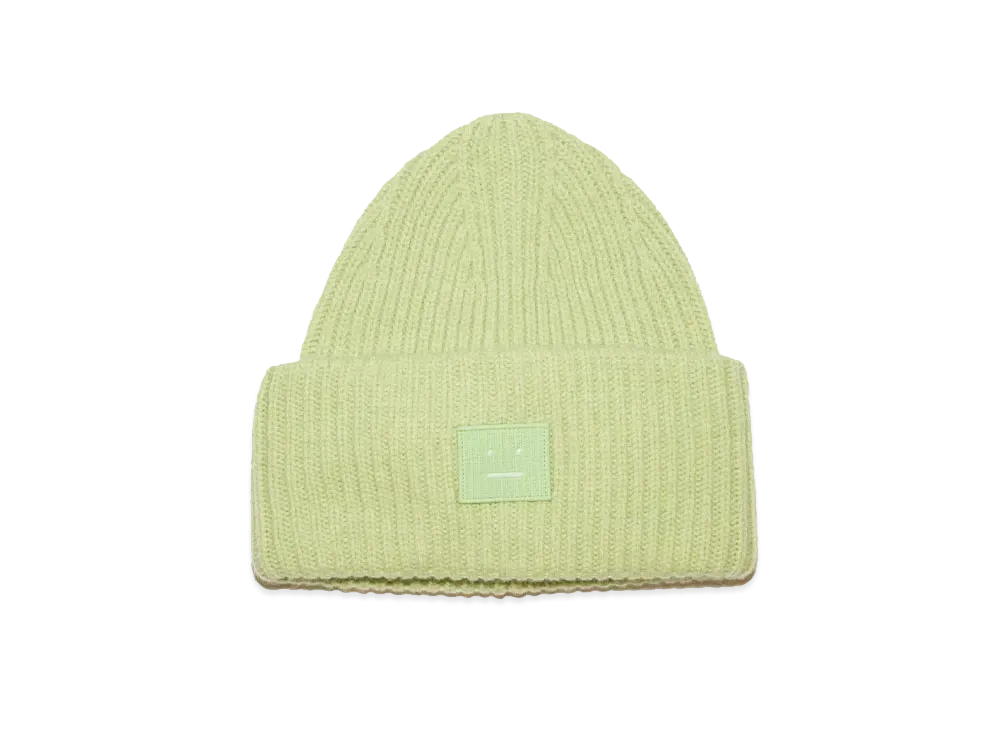 Acne Studios Large Face Logo Beanie "Pale Green Melange"