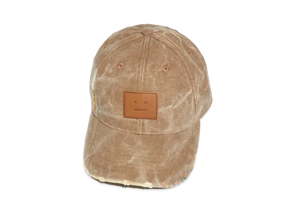Acne Studios Leather Face Patch Cap "Taffy Brown"