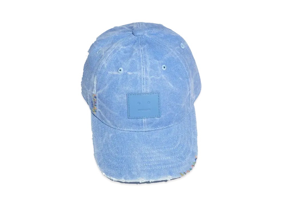 Acne Studios Leather Face Patch Cap "Powder Blue"