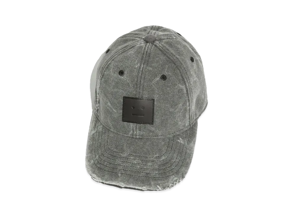 Acne Studios Leather Face Patch Cap "Carbon Gray"