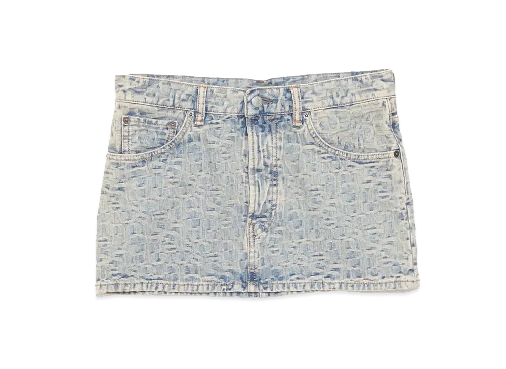 Acne Studios Monogram Denim Mini Skirt "Blue/Beige"