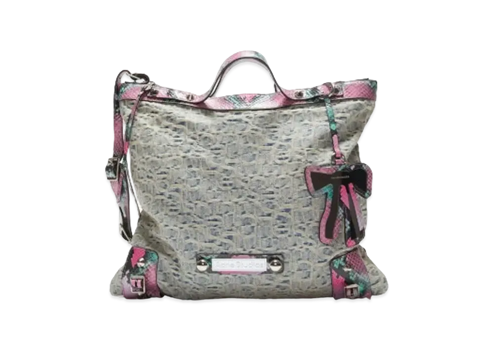 Acne Studios Monogram Tote Bag "Light Blue/Pink"