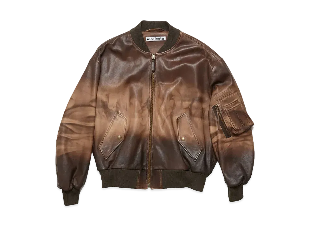 Acne Studios Leather Bomber Jacket #1 "Brown"