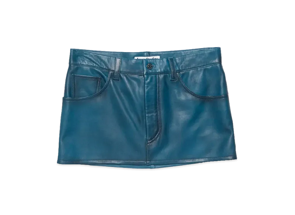 Acne Studios Leather Skirt "Blue/Black"