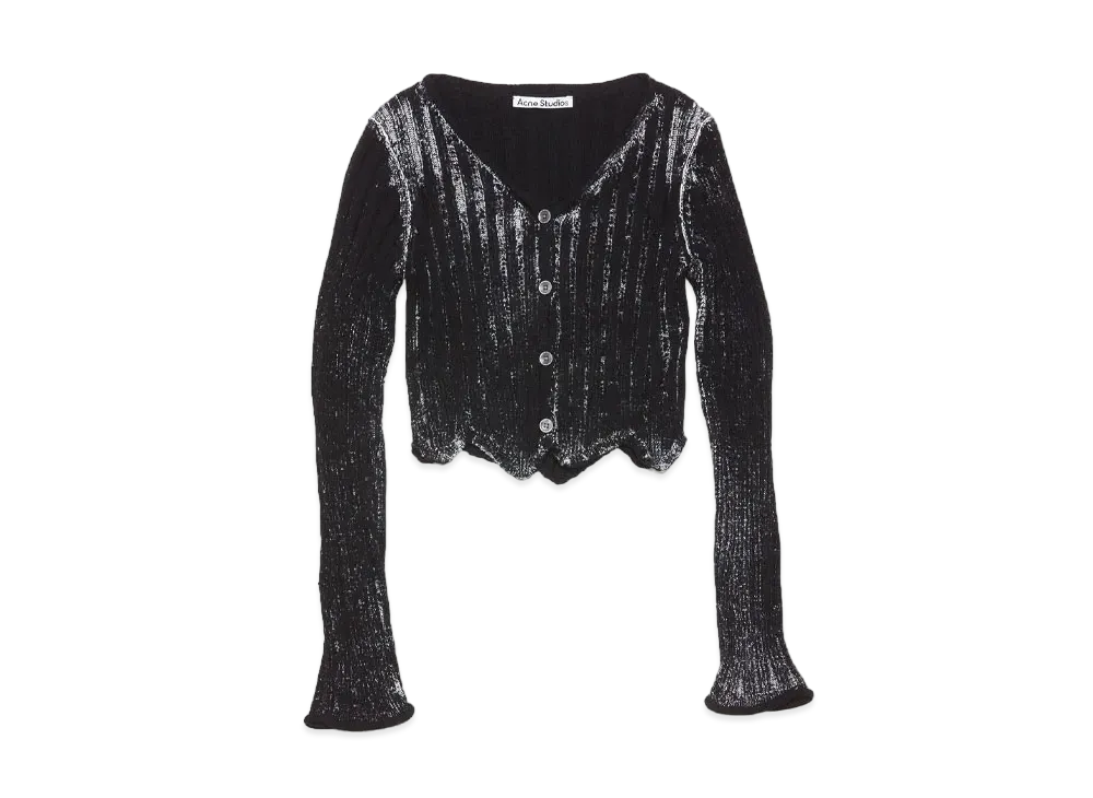 Acne Studios Rib Print Cardigan "Black/White"