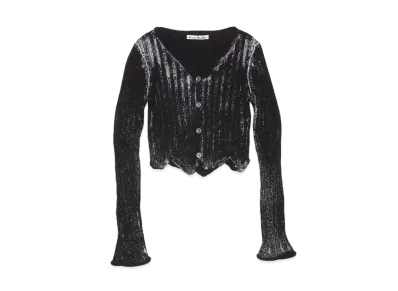 Acne Studios Rib Print Cardigan "Black/White"