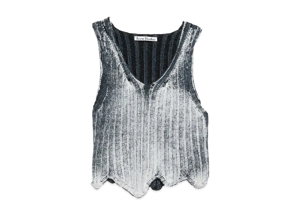 Acne Studios Ribbed Print Tank Top "White/Black"