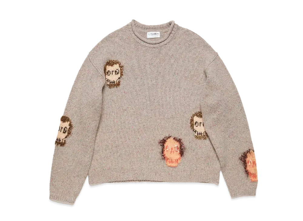 Acne Studios x Per B. Sundberg Jacquard Skull Sweater "Gray Melange/Multi"