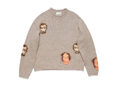 Acne Studios x Per B. Sundberg Jacquard Skull Sweater "Gray Melange/Multi"