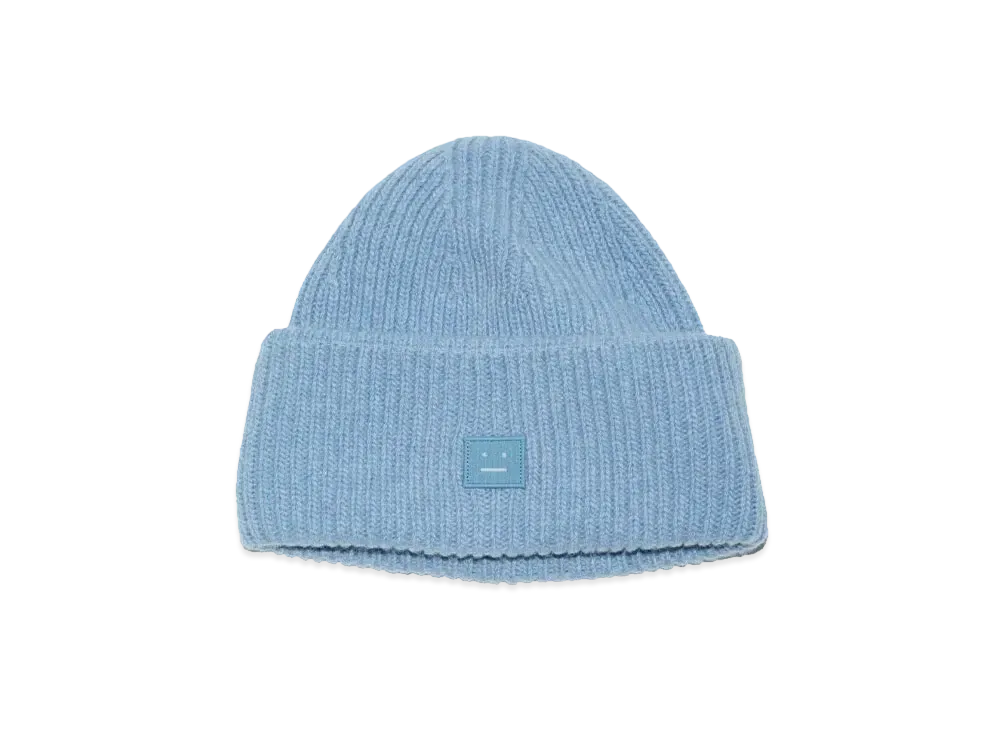 Acne Studios Small FACE Logo Beanie "Steel Blue Melange"