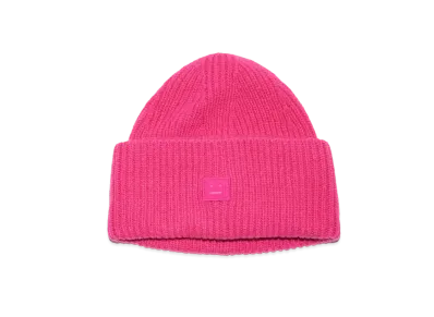 Acne Studios Small FACE Logo Beanie "Bright Pink"