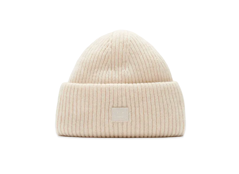 Acne Studios Small FACE Logo Beanie "Oatmeal Melange"
