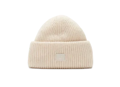 Acne Studios Small FACE Logo Beanie "Oatmeal Melange"