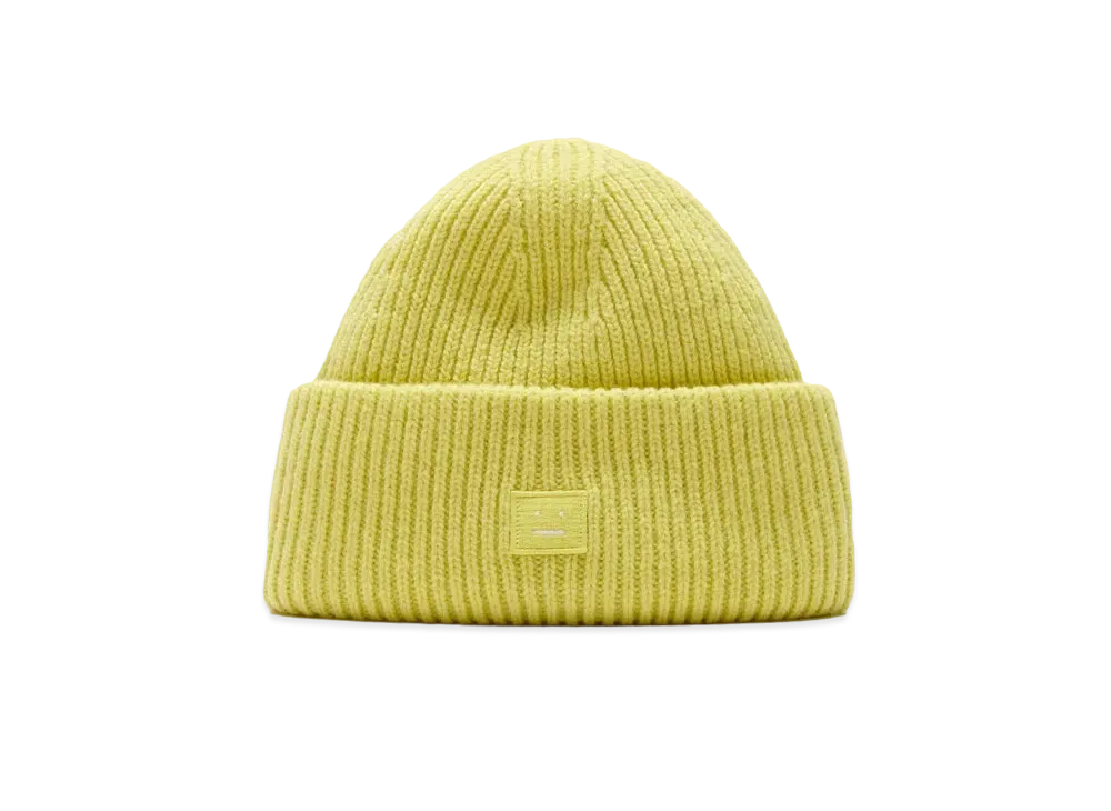 Acne Studios Small Face Logo Beanie "Dusty Yellow"