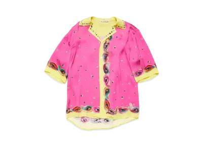 Acne Studios Printed Button-Up Shirt "Fuchsia Pink"