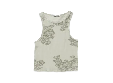 Acne Studios Printed Lace Tank Top "Sage Green"