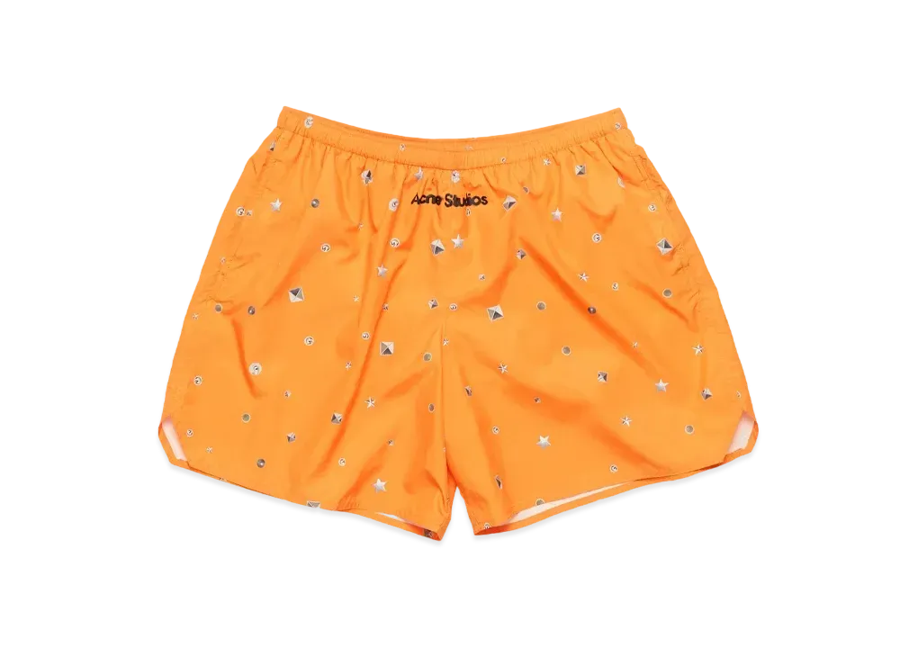 Acne Studios Printed Swim Shorts "Bright Orange"