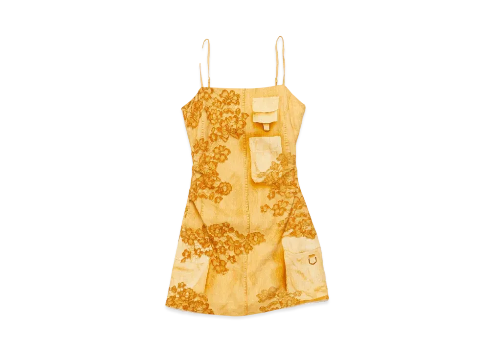 Acne Studios Strap Dress Trompe L'Oeil Print "Faded Orange"