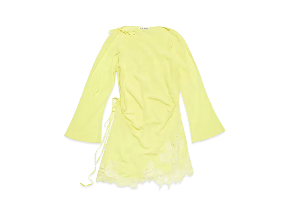 Acne Studios Lace Trim Dress "Fluo Yellow"